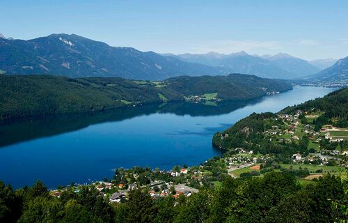 A bird's eye view of the holiday town of Millstatt