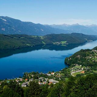 A bird's eye view of the holiday town of Millstatt